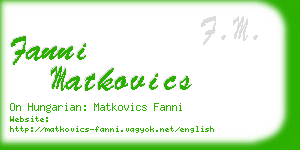 fanni matkovics business card